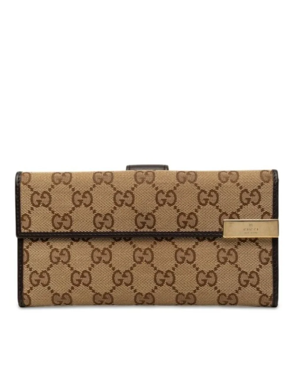 Gucci GG Canvas Wallet Beige Brown